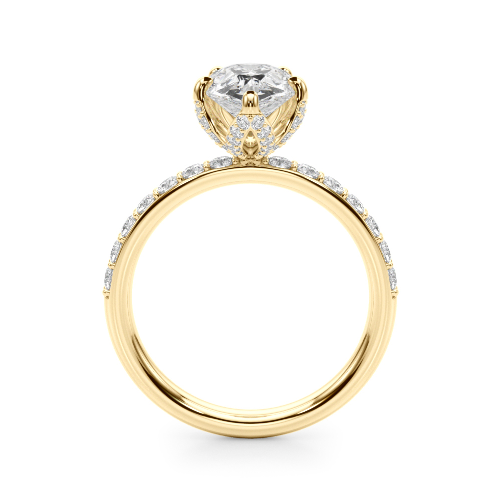 The Veronica Hidden Halo Engagement Ring, side view