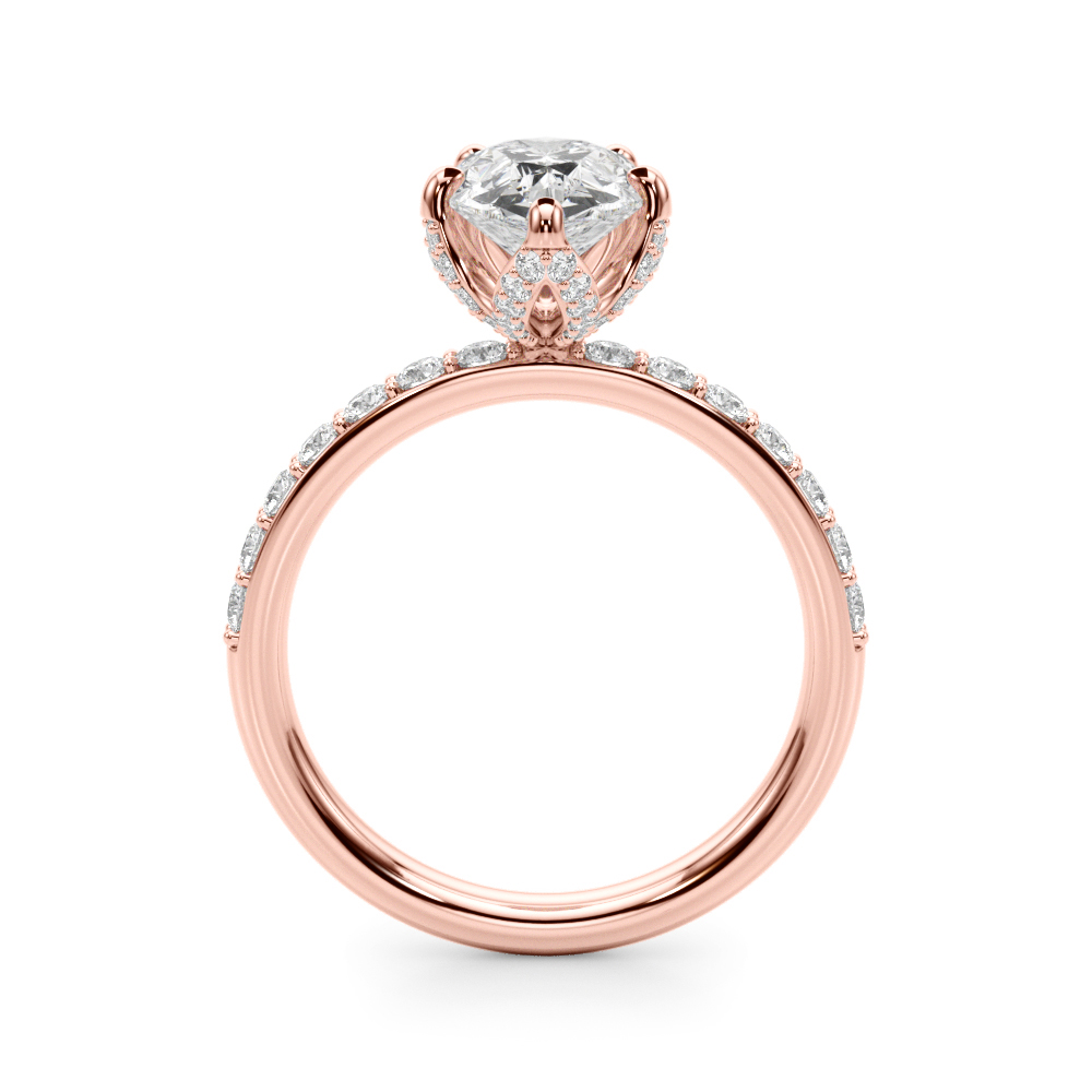 The Veronica Hidden Halo Engagement Ring, side view