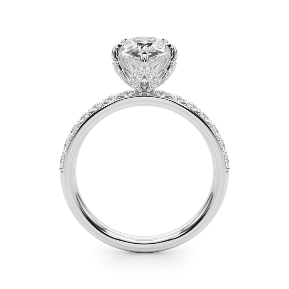 The Veronica Hidden Halo Engagement Ring, side view