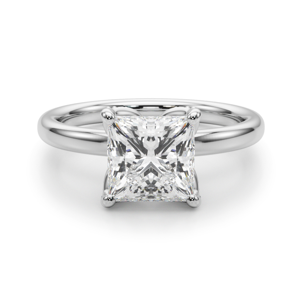 The Mirabel Hidden Halo Engagement Ring, angled view