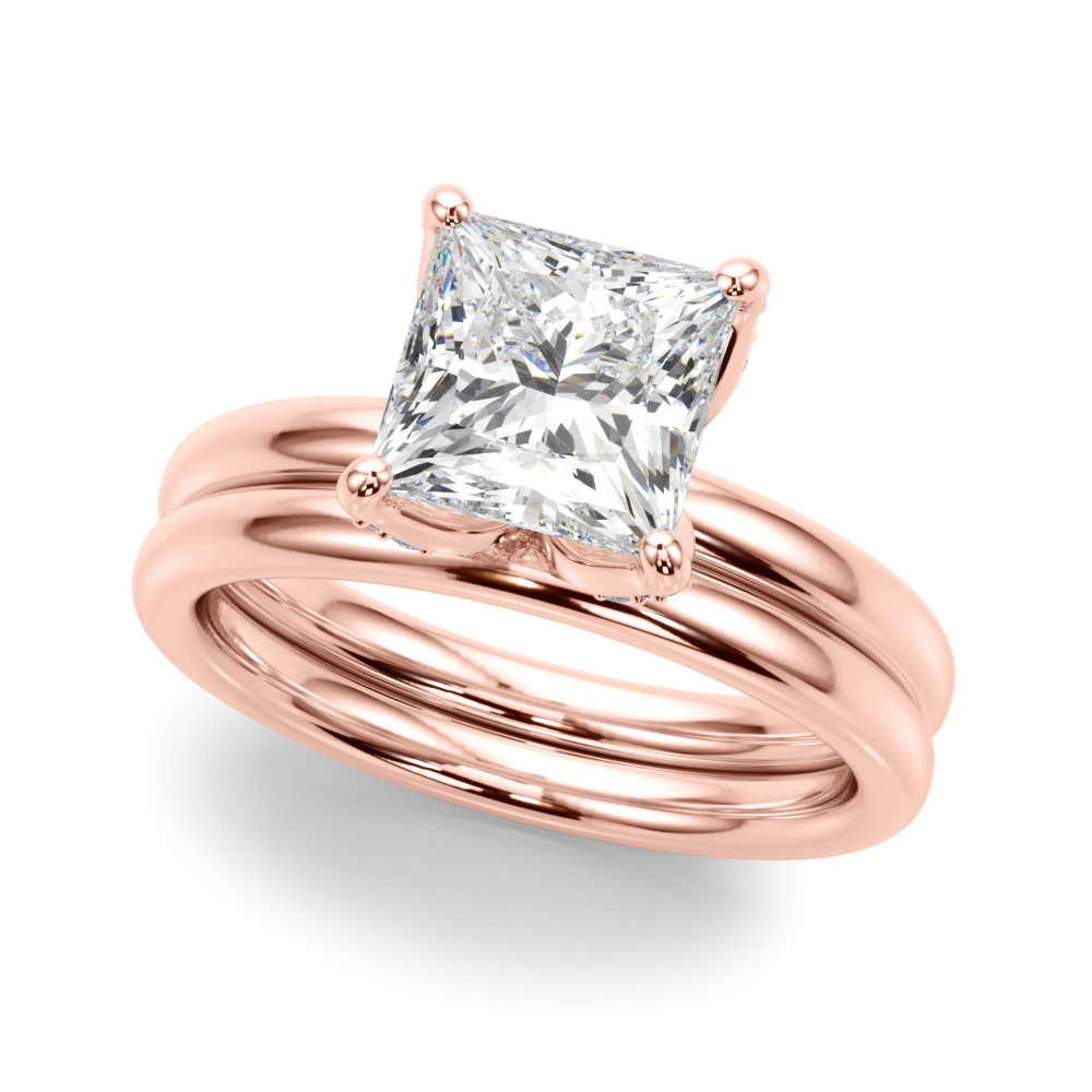 The Mirabel Hidden Halo Engagement Ring, set view