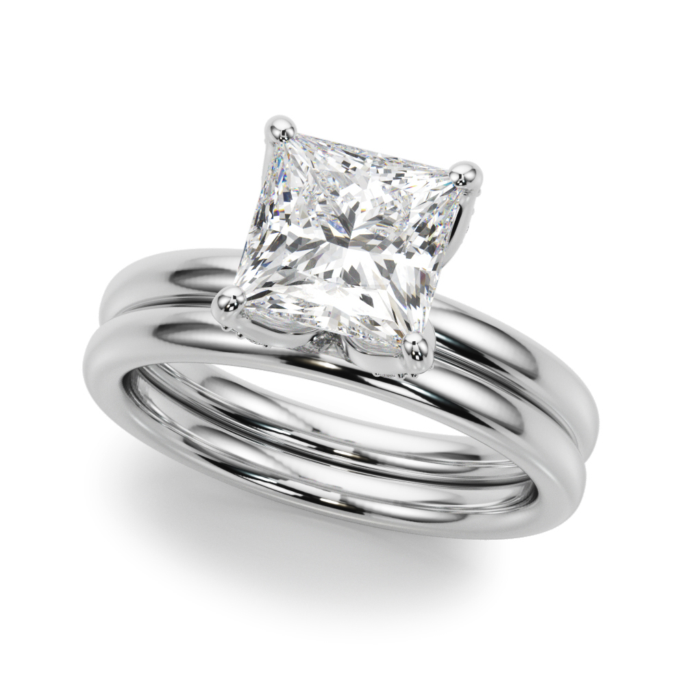 The Mirabel Hidden Halo Engagement Ring, set view