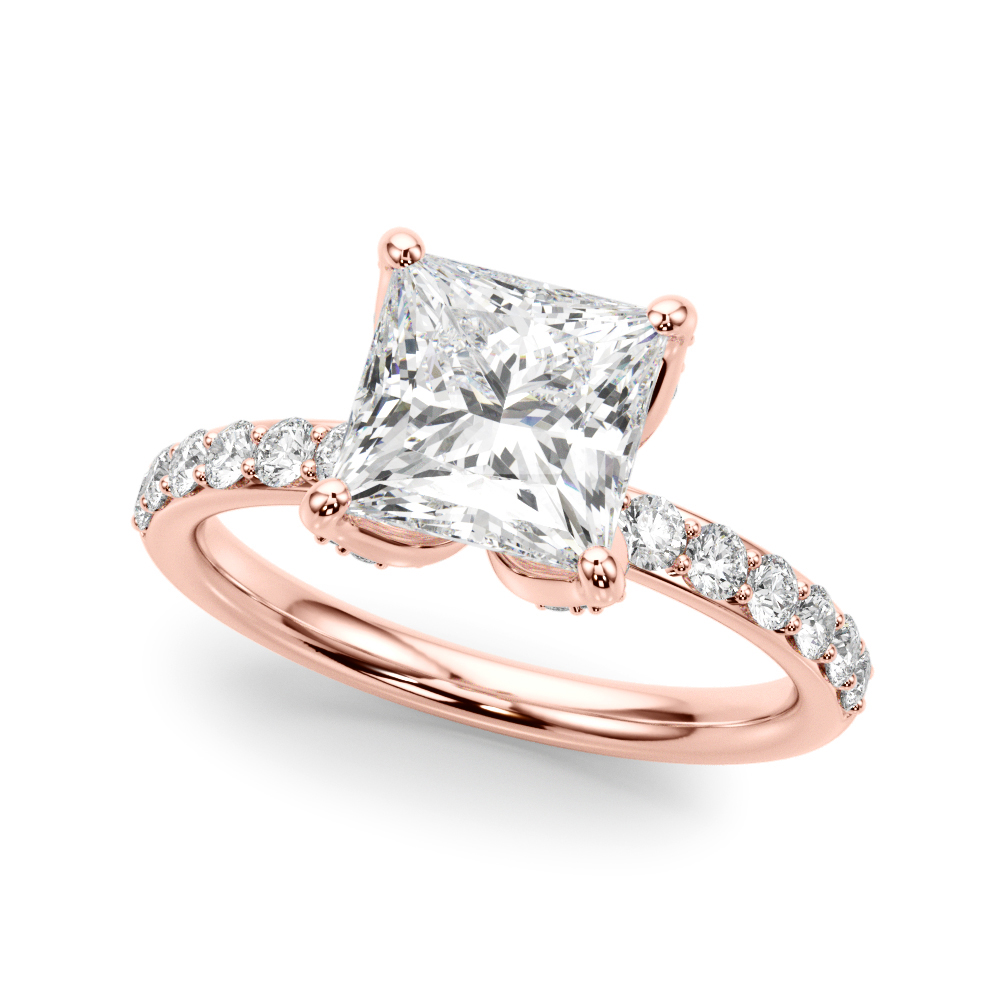 The Elena Hidden Halo Engagement Ring, front view