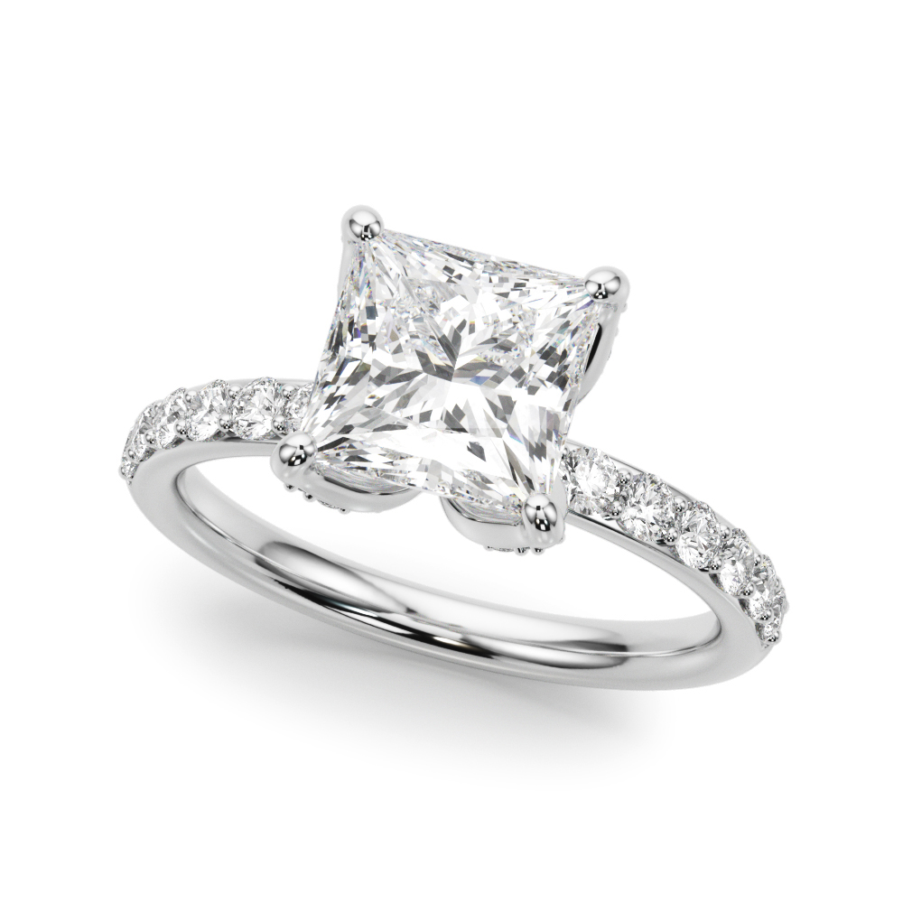 The Elena Hidden Halo Engagement Ring, front view