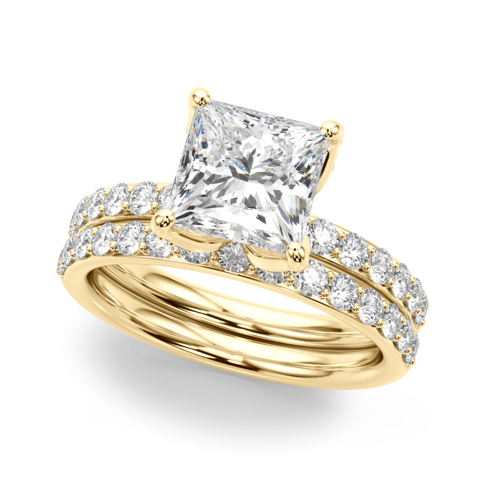 The Elena Hidden Halo Engagement Ring, set view