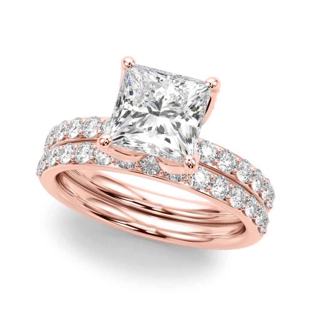 The Elena Hidden Halo Engagement Ring, set view