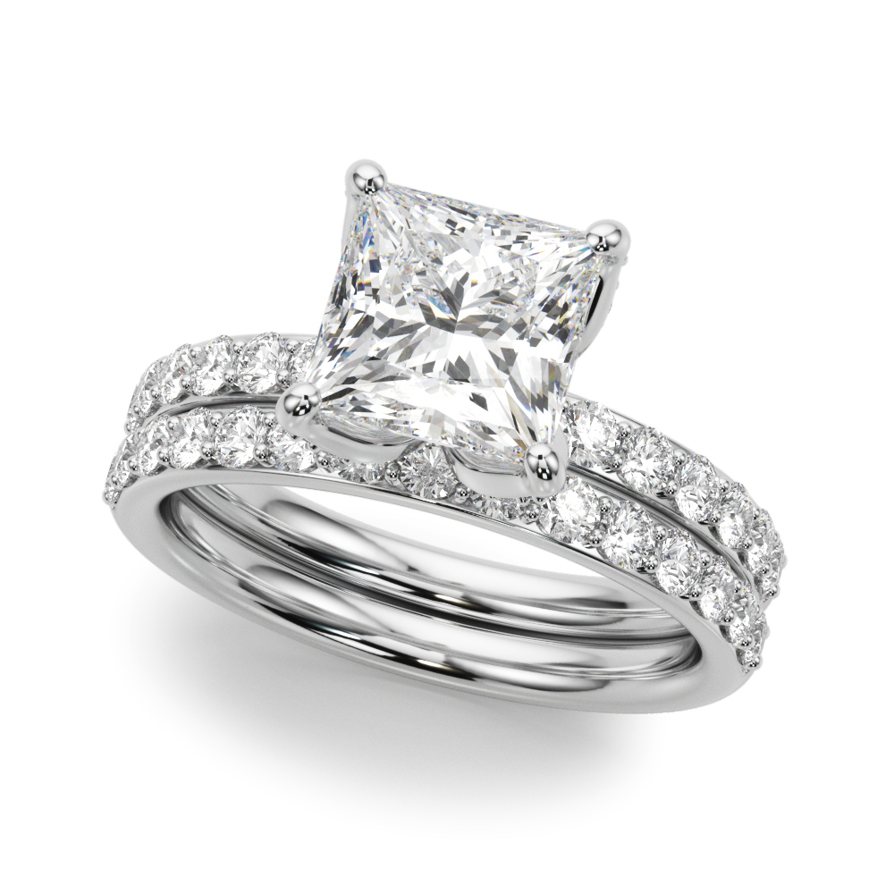 The Elena Hidden Halo Engagement Ring, set view