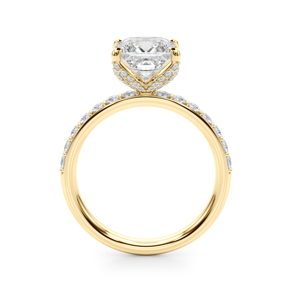 The Elena Hidden Halo Engagement Ring, side view