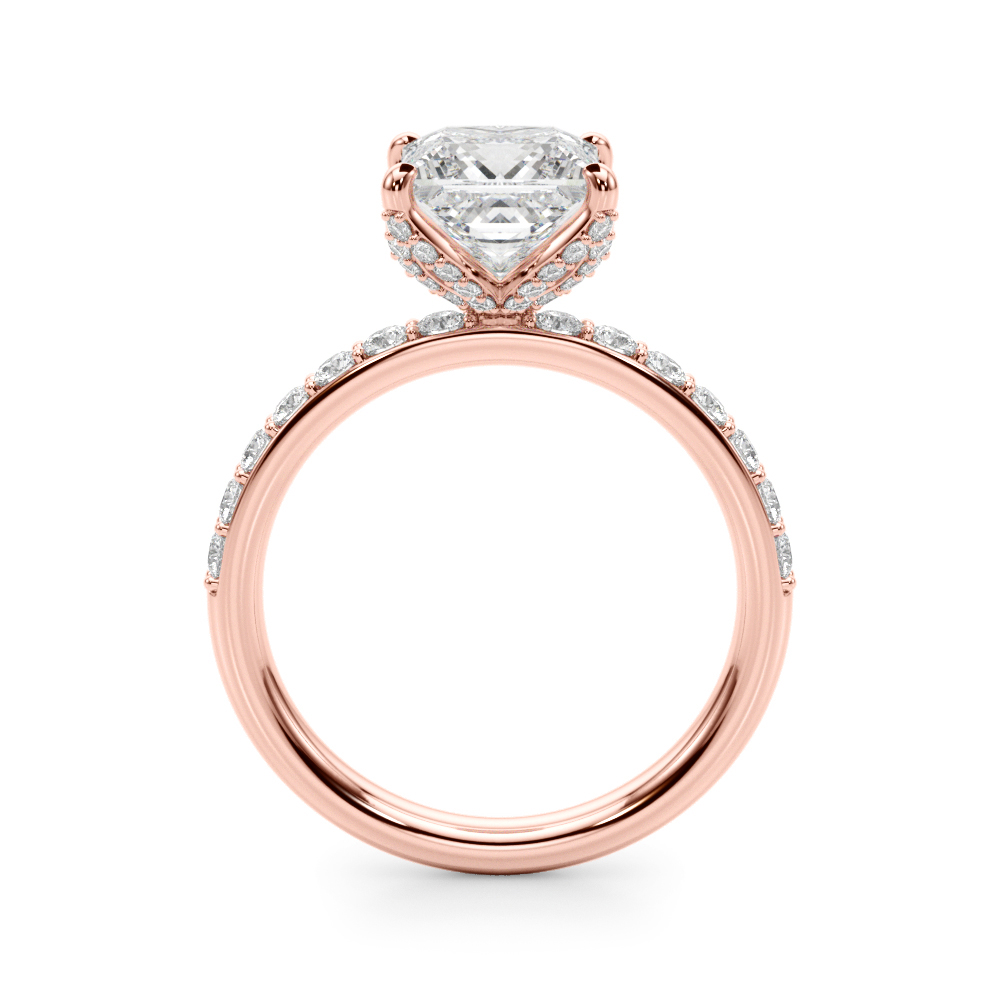 The Elena Hidden Halo Engagement Ring, side view
