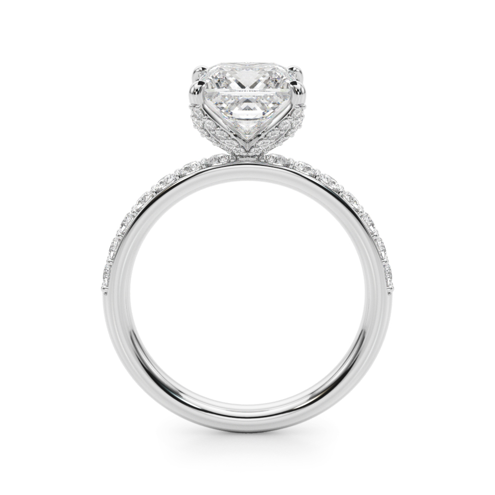 The Elena Hidden Halo Engagement Ring, side view