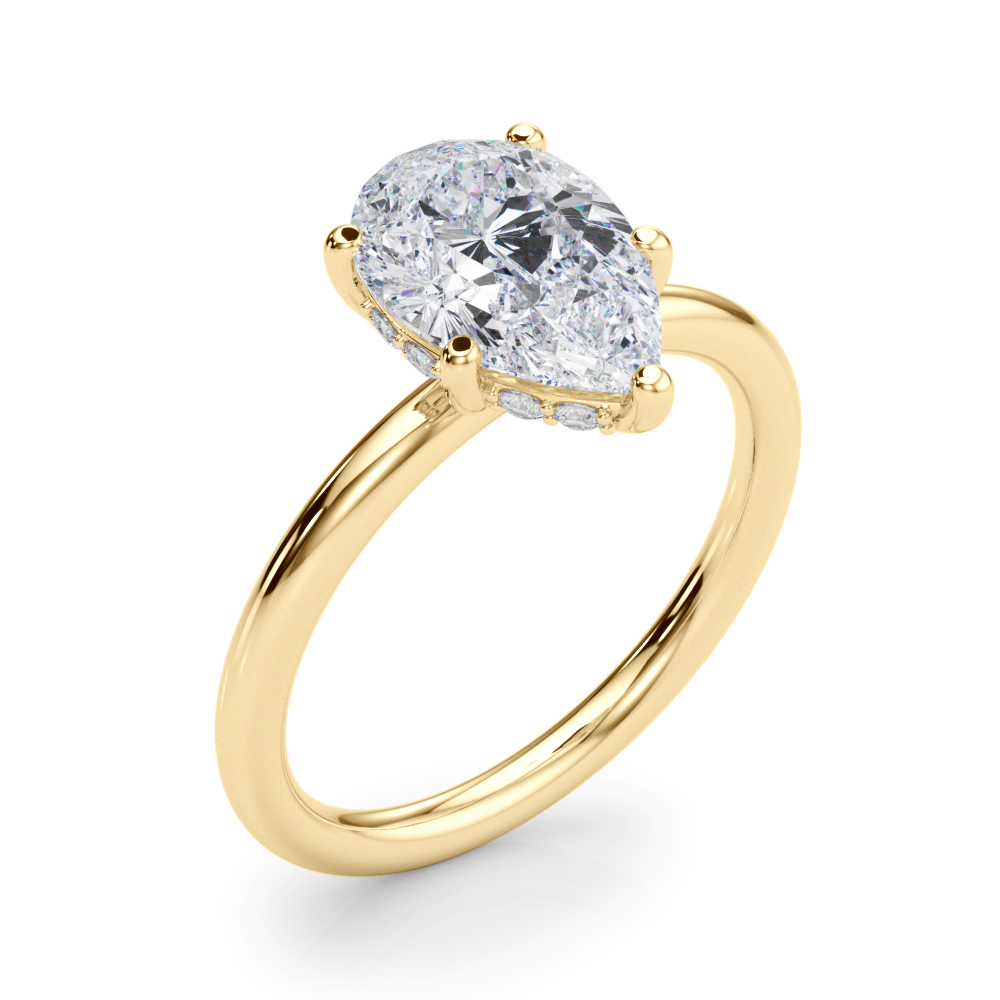 The Marlowe Hidden Halo Engagement Ring, angled view