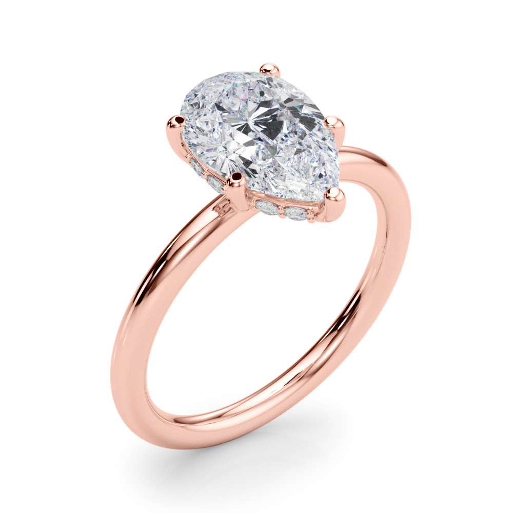 The Marlowe Hidden Halo Engagement Ring, angled view