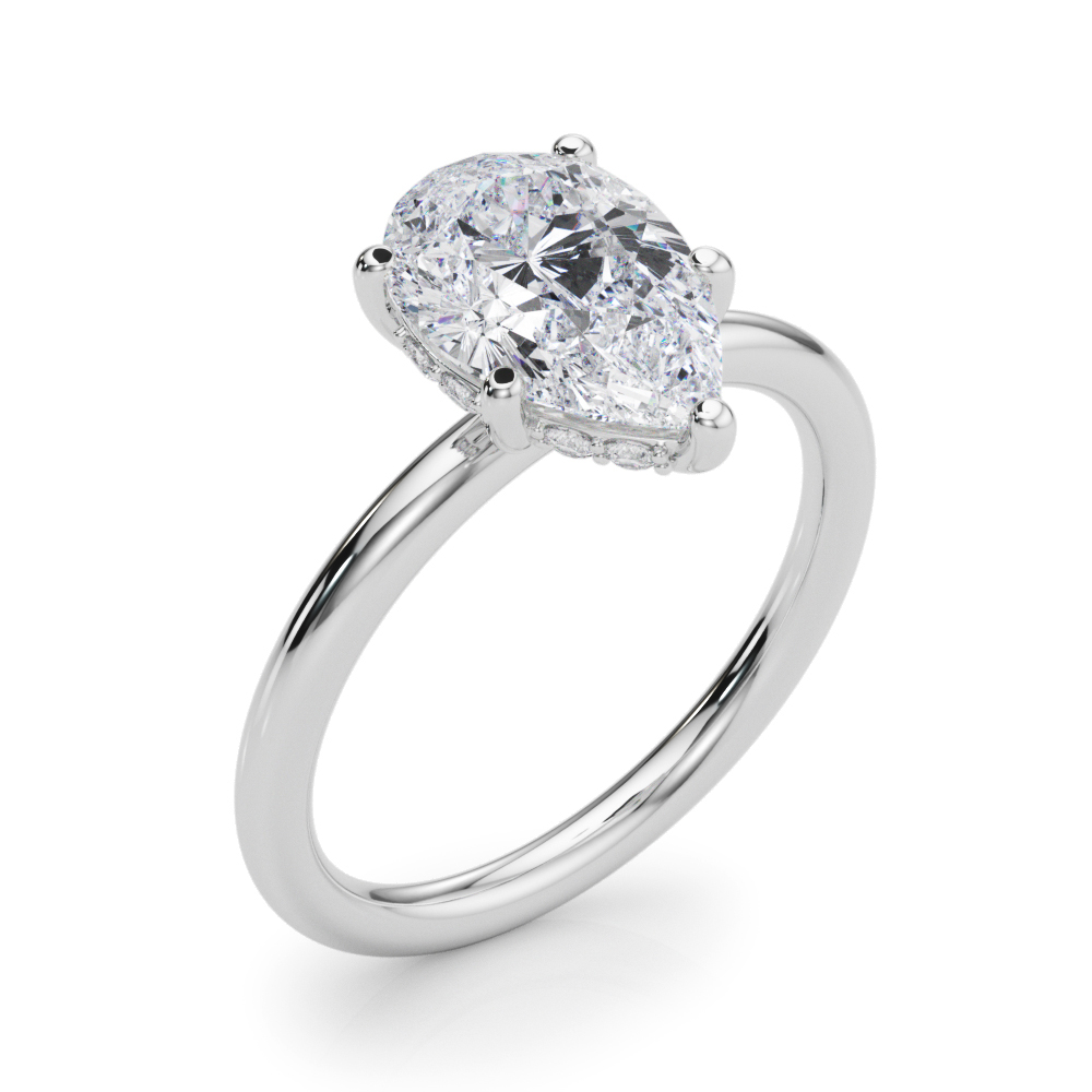 The Marlowe Hidden Halo Engagement Ring, angled view