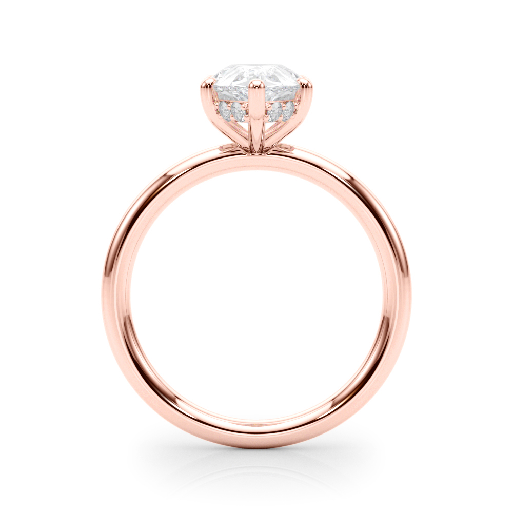 The Marlowe Hidden Halo Engagement Ring, side view