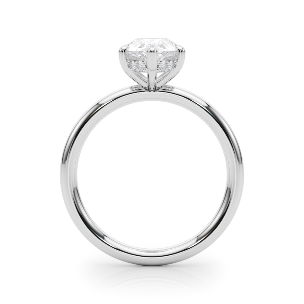 The Marlowe Hidden Halo Engagement Ring, side view