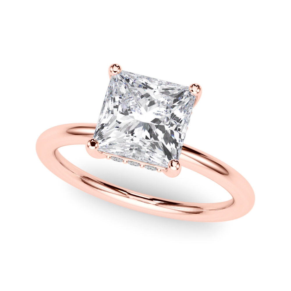 The Stella Hidden Halo Engagement Ring, front view