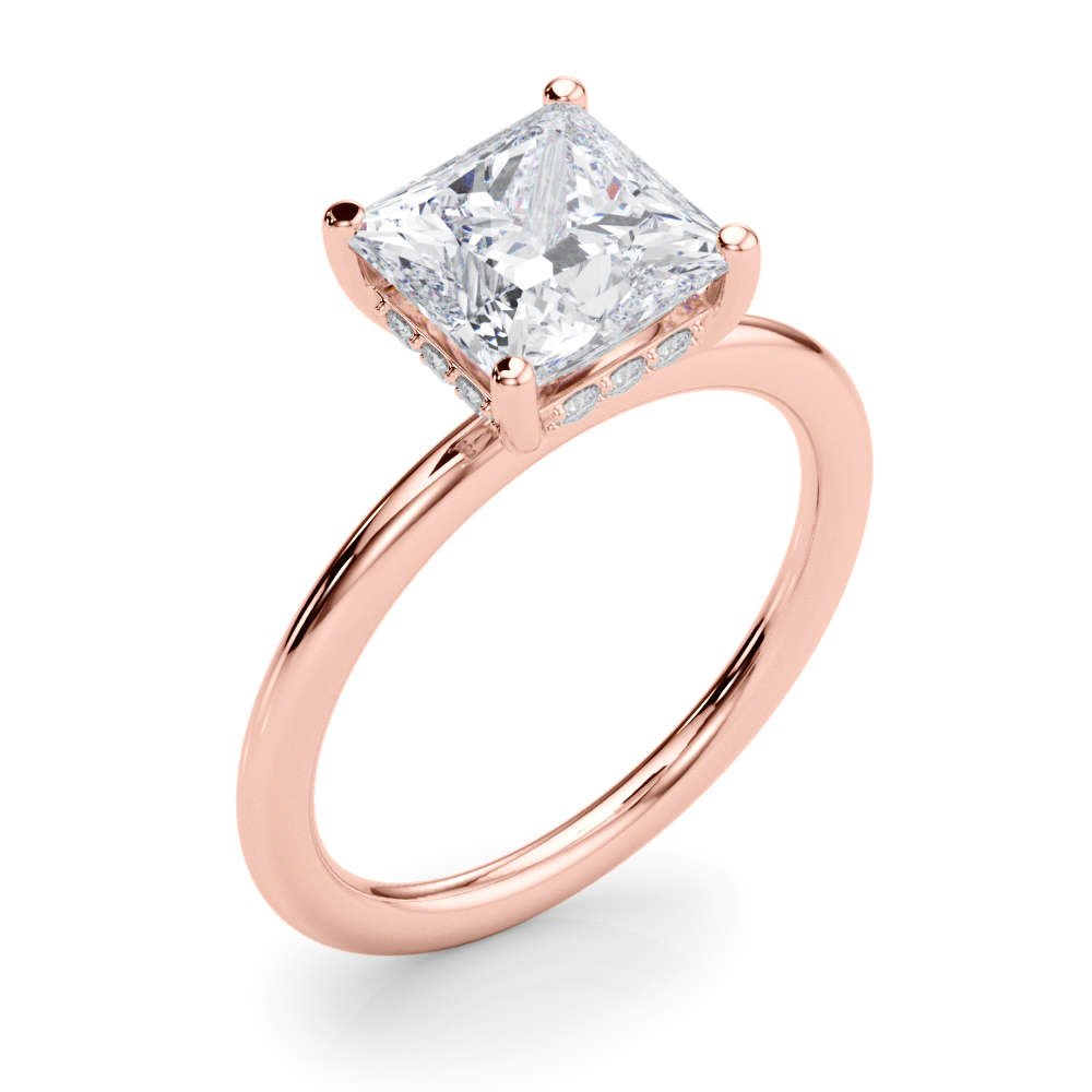 The Stella Hidden Halo Engagement Ring, angled view