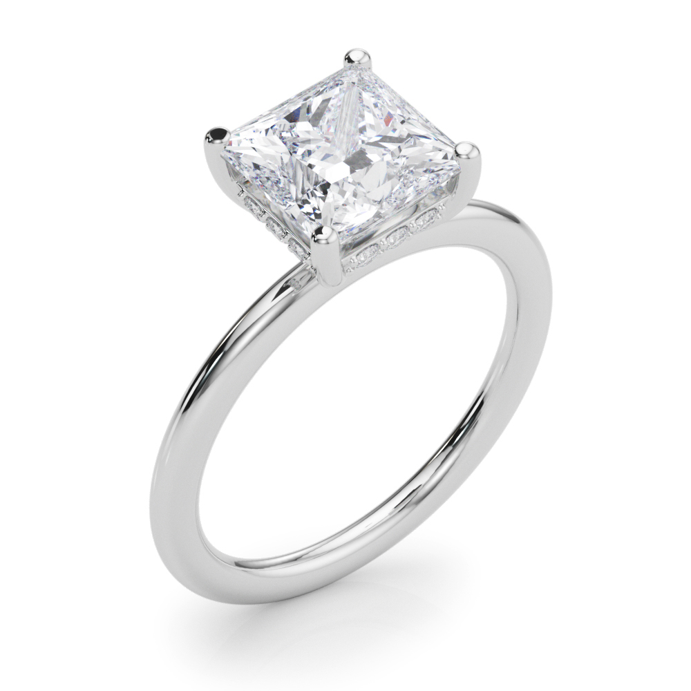 The Stella Hidden Halo Engagement Ring, angled view