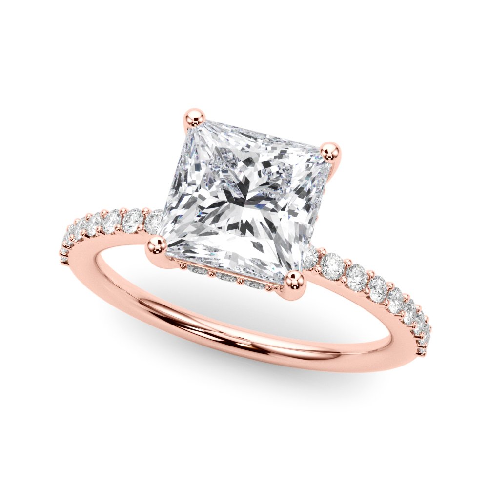 The Sybil Hidden Halo Engagement Ring, front view