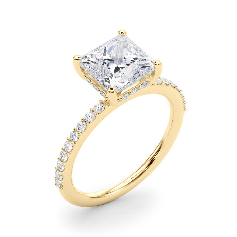 The Sybil Hidden Halo Engagement Ring, angled view