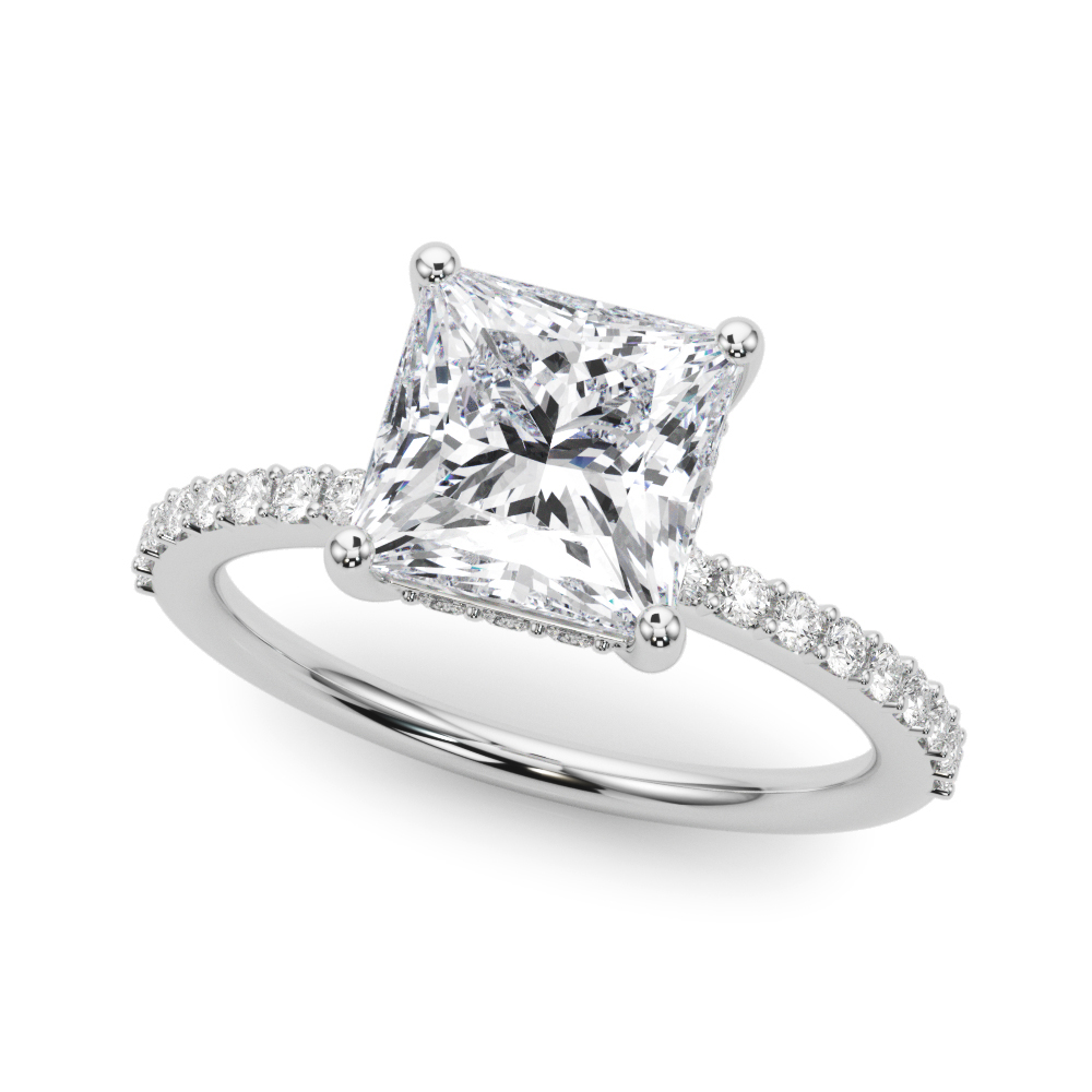 The Sybil Hidden Halo Engagement Ring, front view