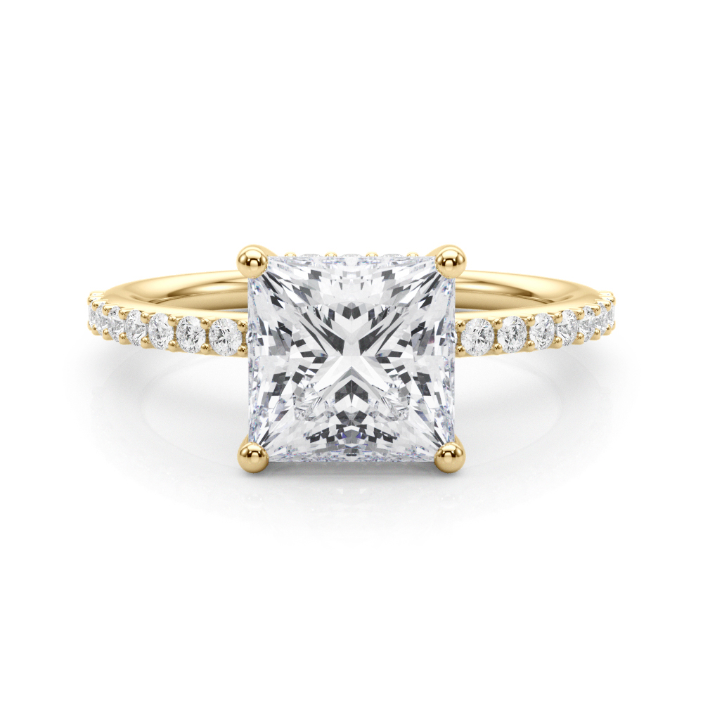 The Sybil Hidden Halo Engagement Ring, set view
