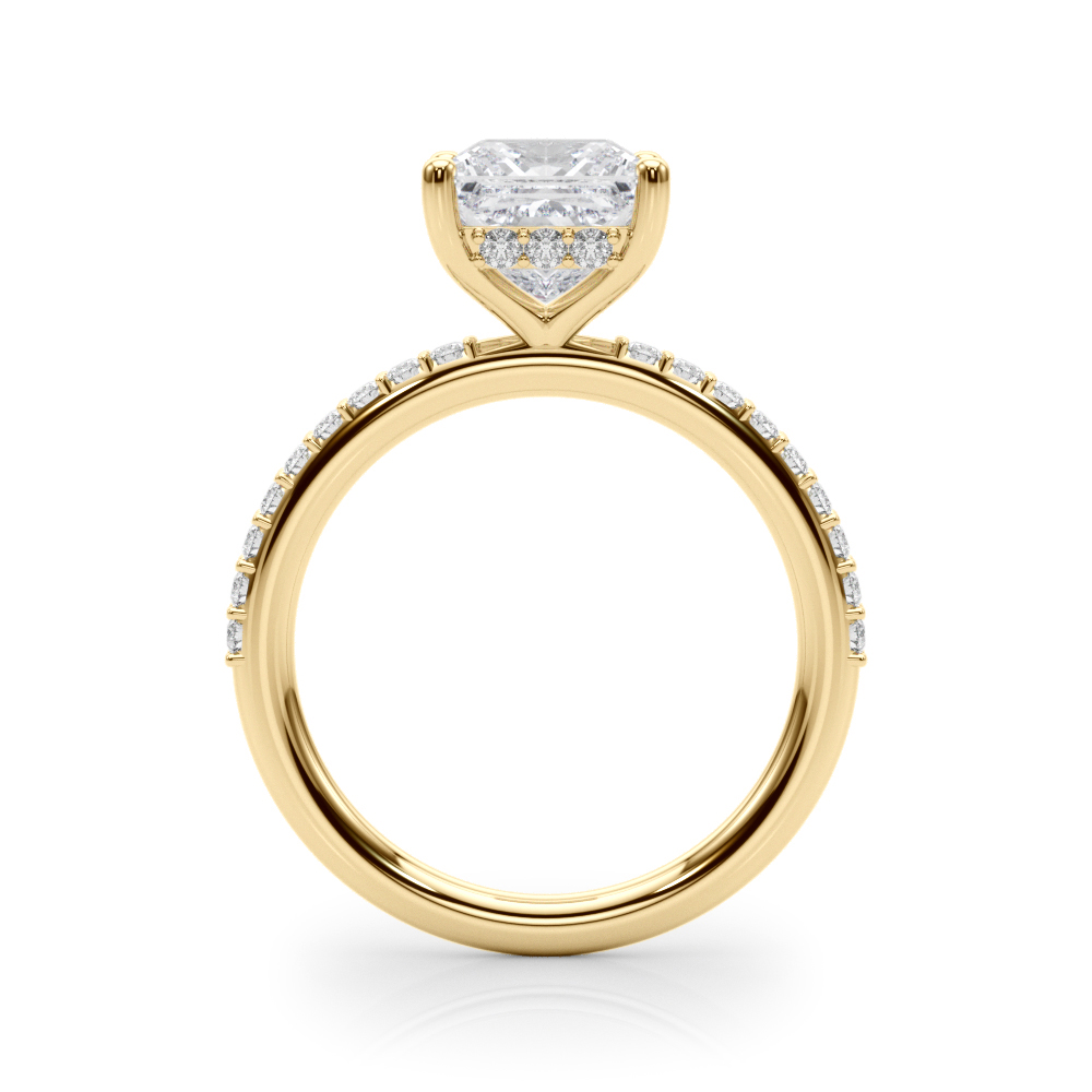The Sybil Hidden Halo Engagement Ring, side view