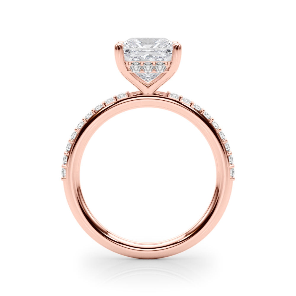 The Sybil Hidden Halo Engagement Ring, side view