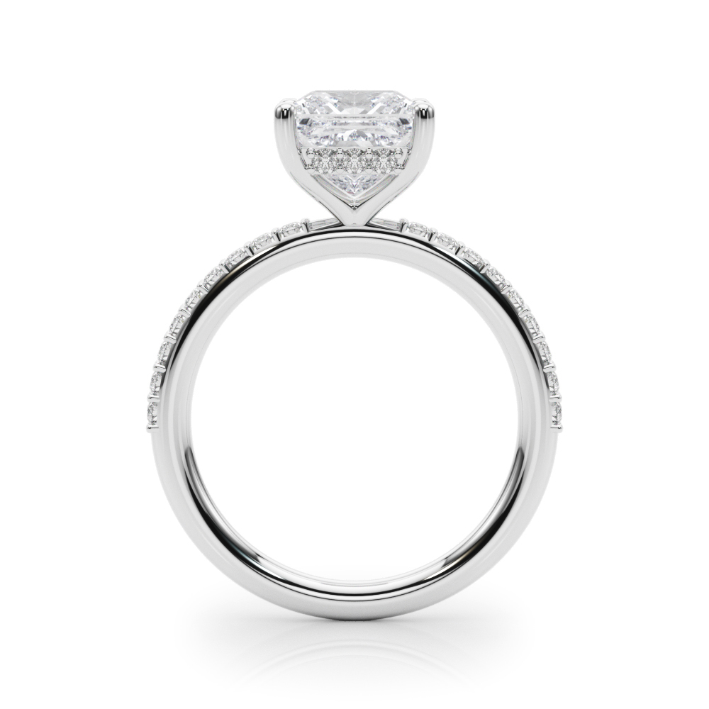The Sybil Hidden Halo Engagement Ring, side view