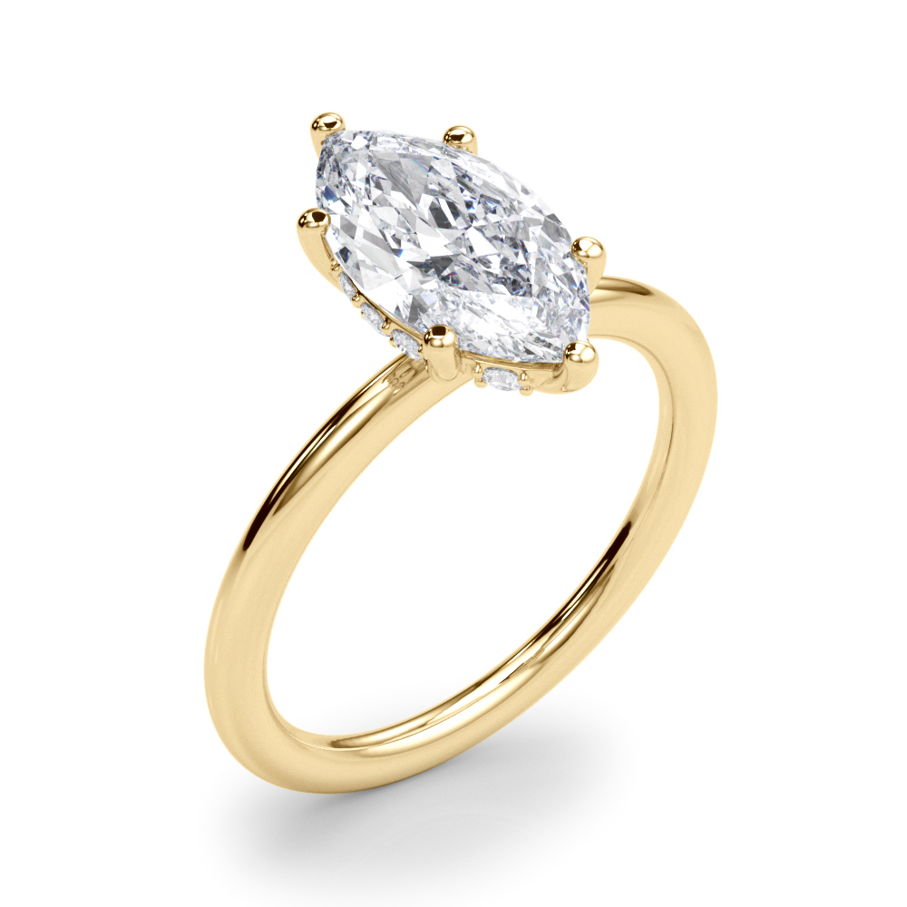 The Jacqueline Hidden Halo Engagement Ring, angled view