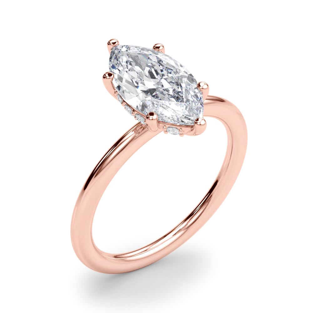 The Jacqueline Hidden Halo Engagement Ring, angled view