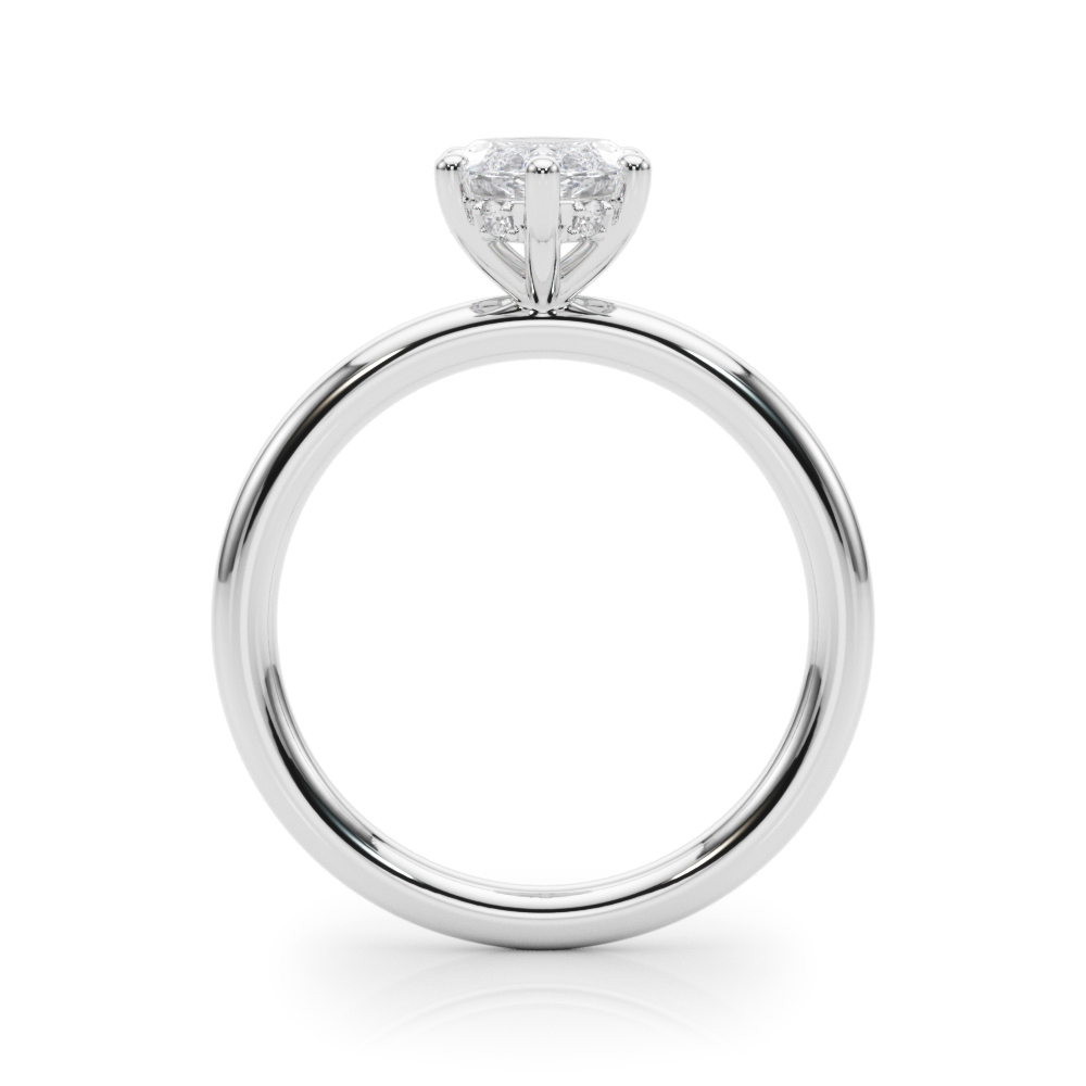 The Jacqueline Hidden Halo Engagement Ring, side view