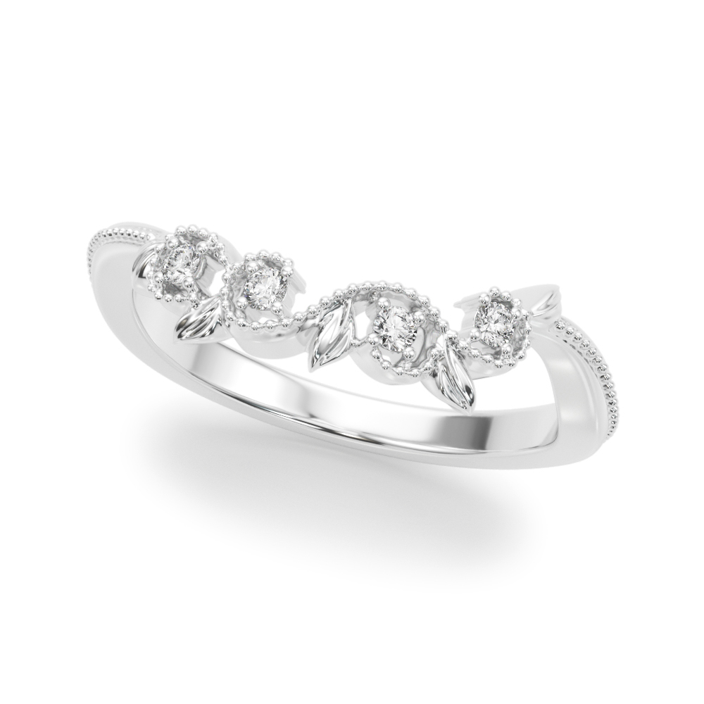 Nature-Inspired Milgrain Wedding Band