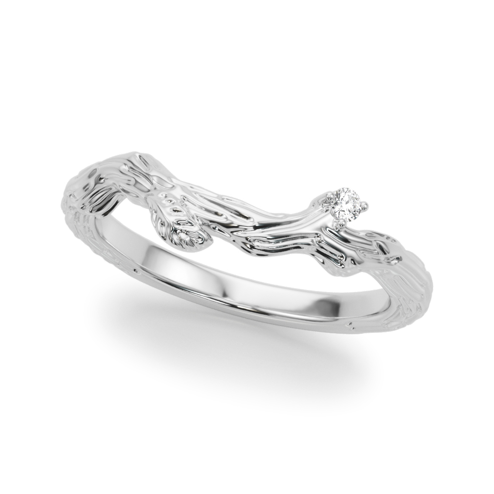 Accented Nature-Inspired Wedding Band
