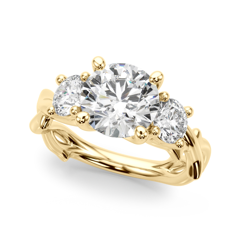 The Esme Three-Stone Engagement Ring, front view