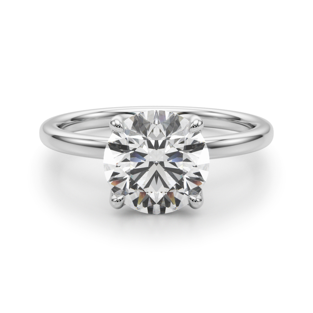The Quinn Hidden Halo Engagement Ring, angled view