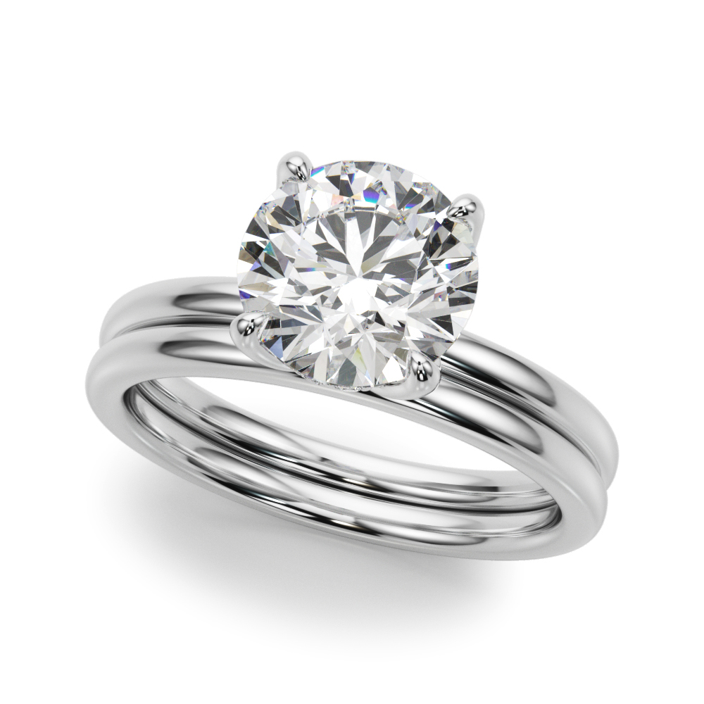The Quinn Hidden Halo Engagement Ring, set view
