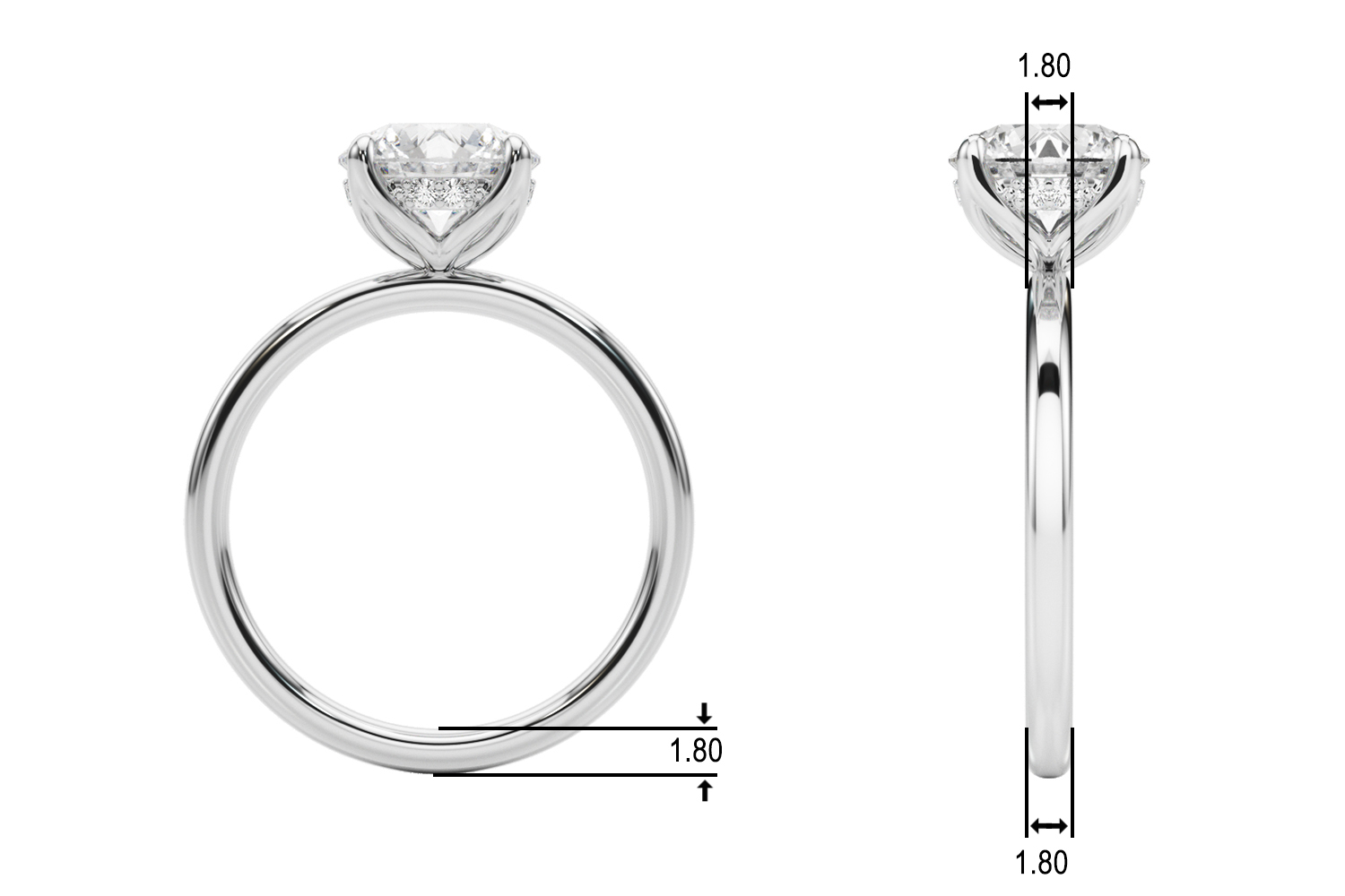 The Quinn Hidden Halo Engagement Ring, upright view