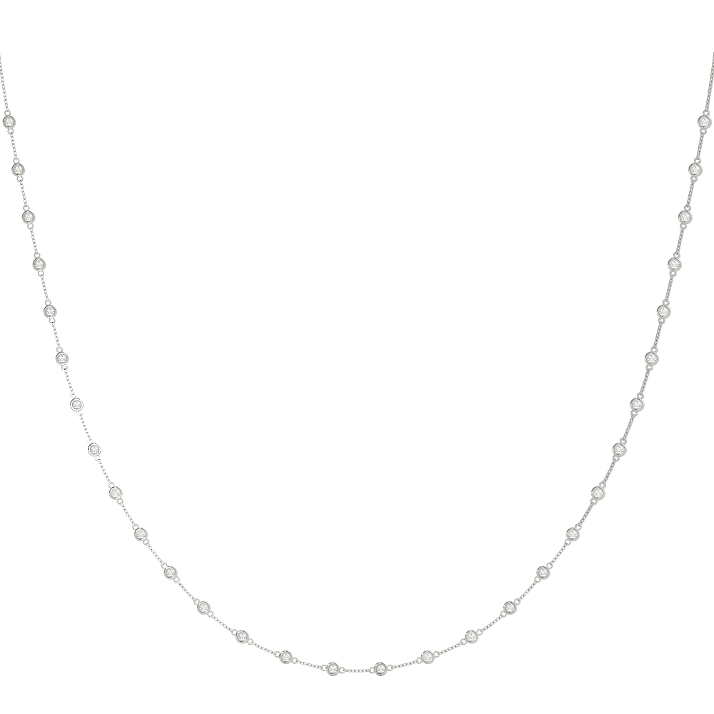 Bezel Set Station Necklace