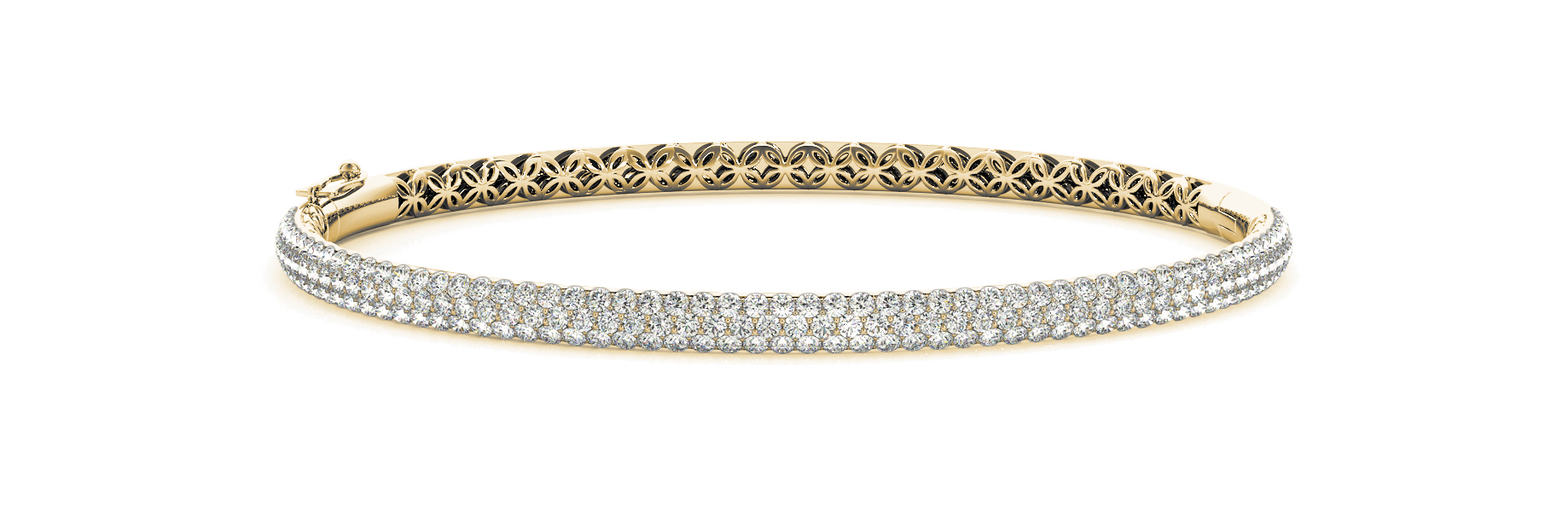 Multirow Pavé Hinged Bracelet