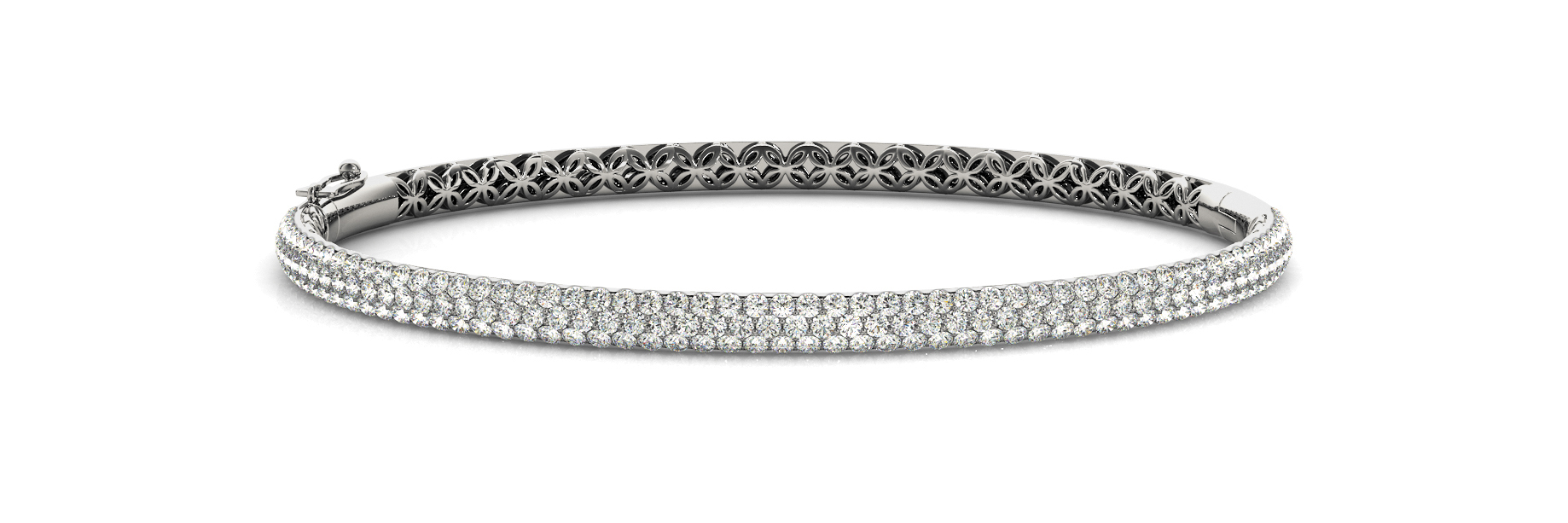 Multirow Pavé Hinged Bracelet