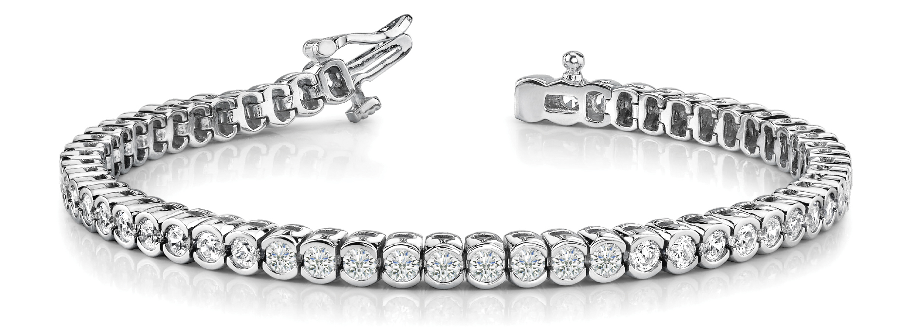 HALF BEZEL IN LINE TENNIS BRACELET