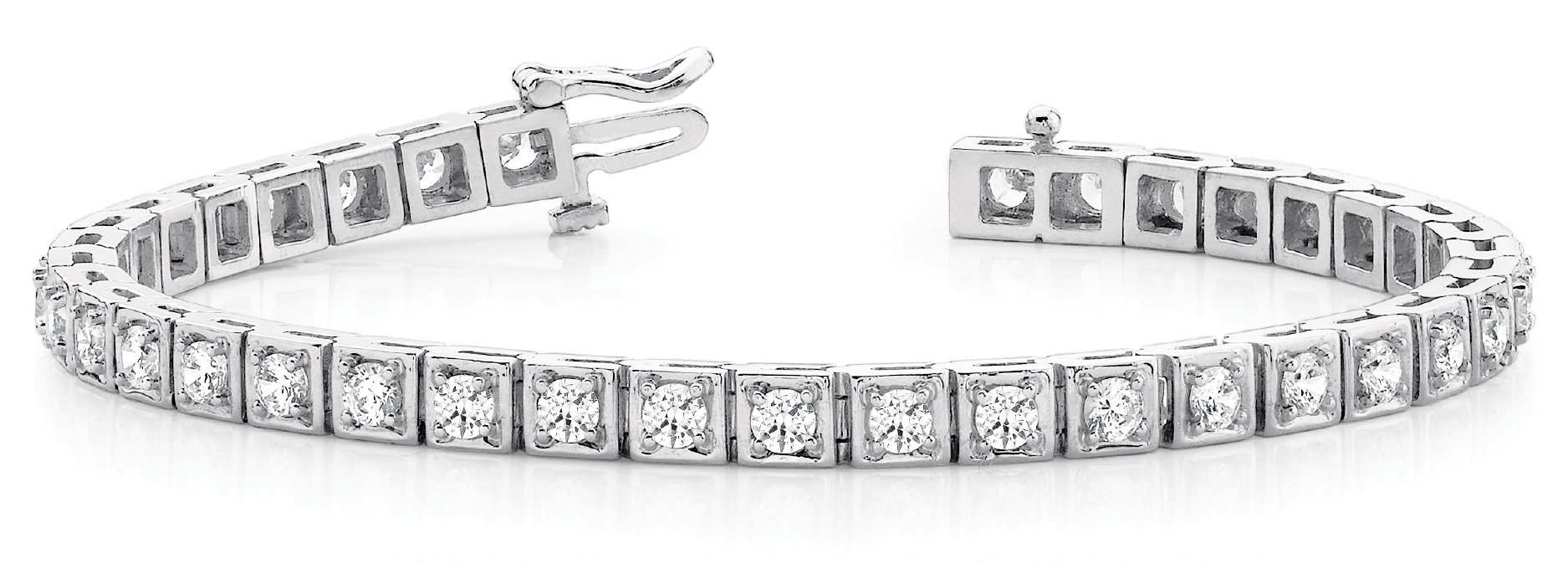 Square Link In-Line Tennis Bracelet