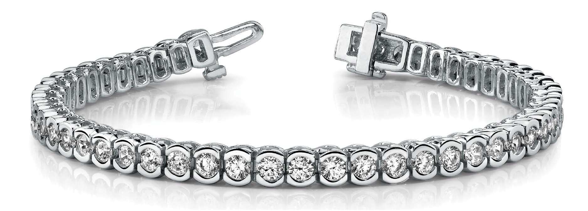 HALF BEZEL IN LINE TENNIS BRACELET