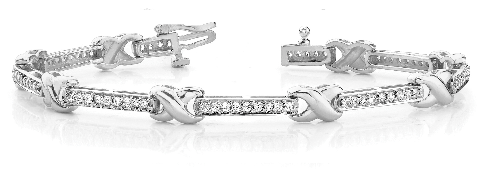DIA BAR AND X LINK BRACELET
