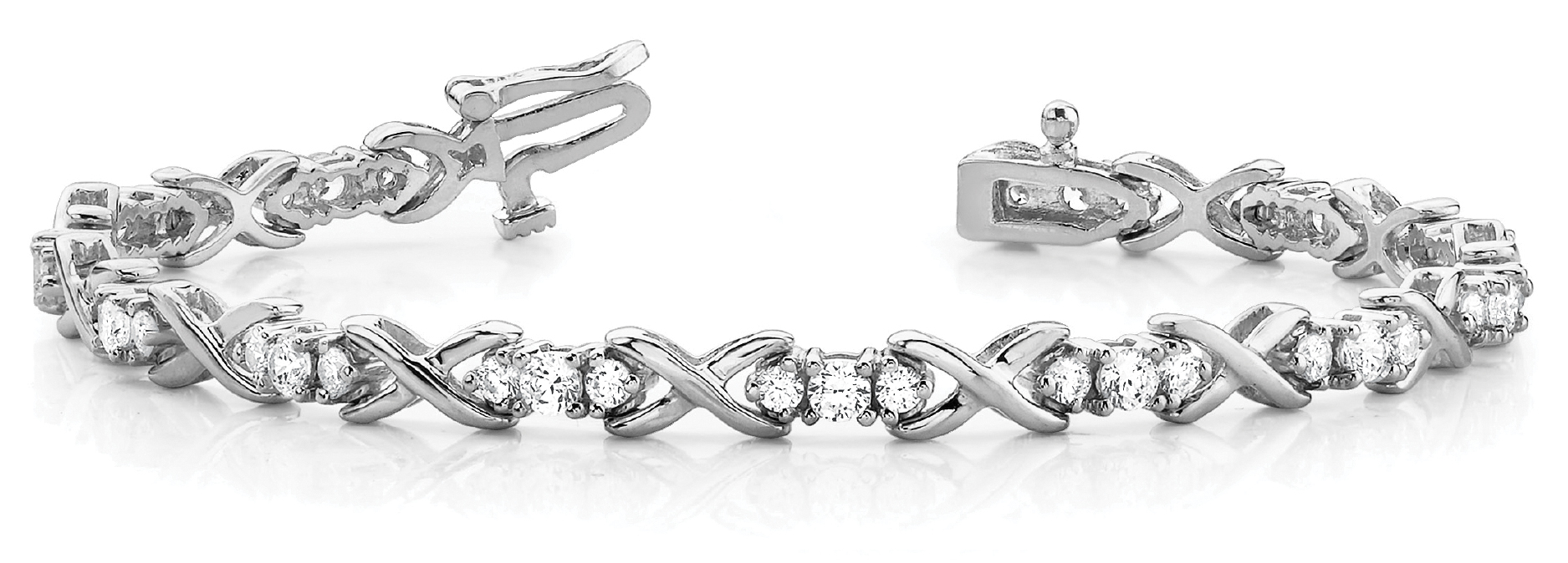IN LINE XO 3 STONE BRACELET