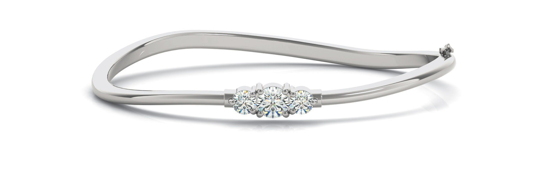 3 STONE HINGED BANGLE