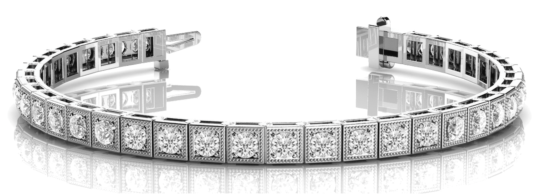 SQ MILGRAIN BEZ/PR BRACELET