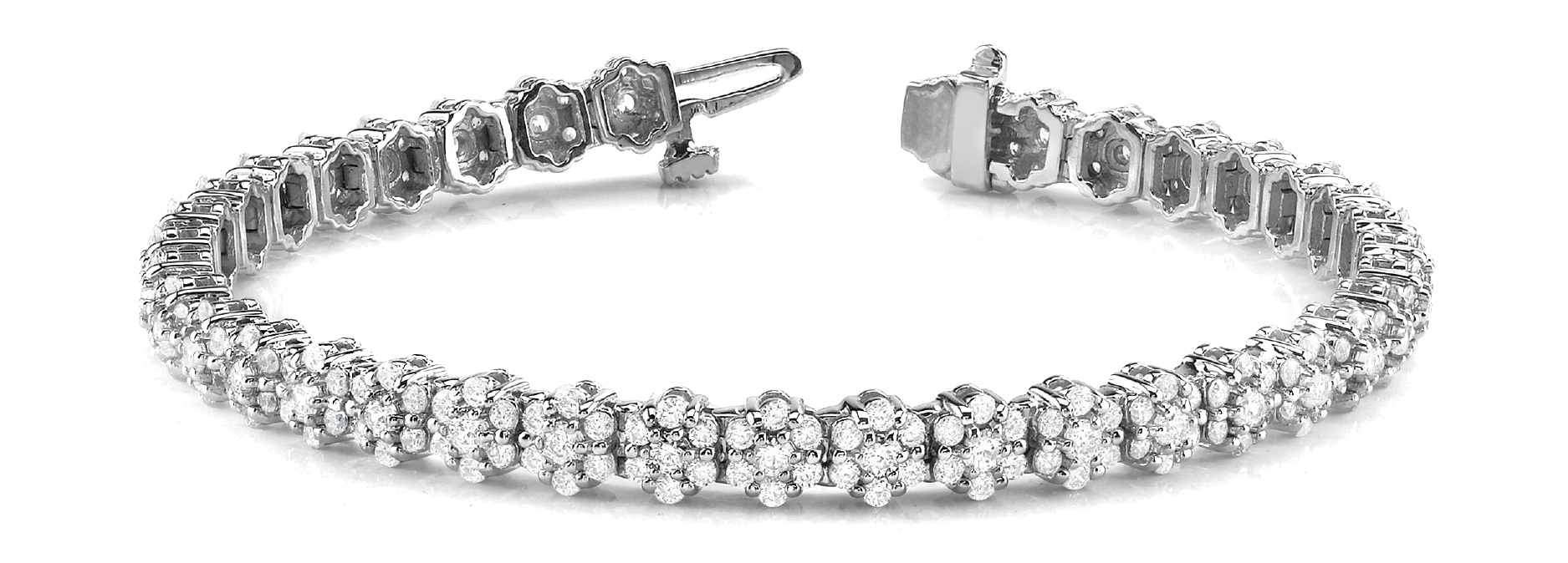 7 STONE CLUSTER LINK BRACELET