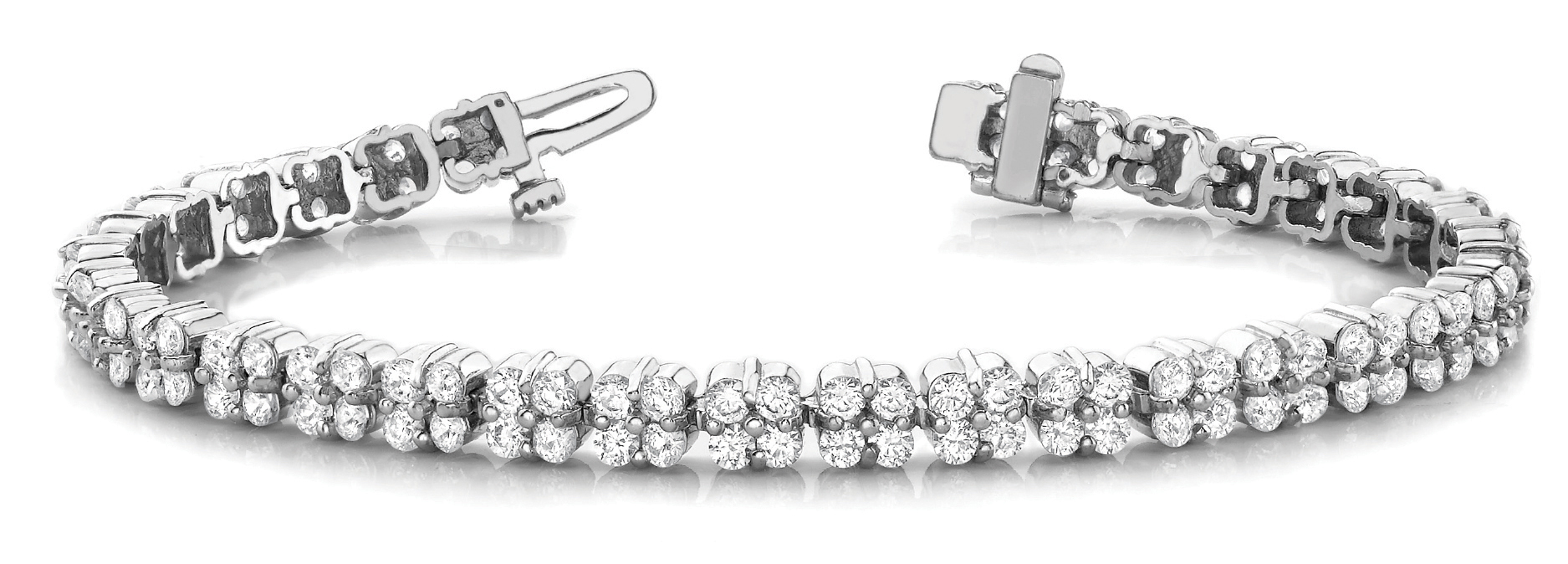 4 STONE CLUSTER LINK BRACELET